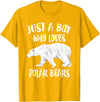 Polar Bear Lover Gift Just A Boy Who Loves Polar Bears T-Shirt Bear Lover Gift T-Shirt - Golden Yellow
