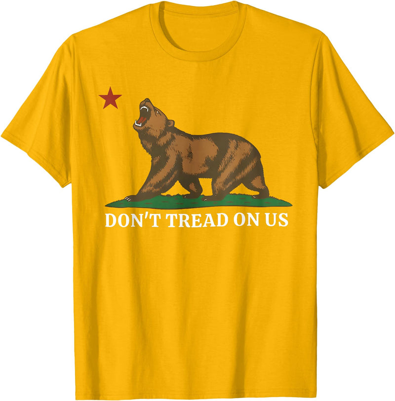 Dont Tread On Us Bear California Patriot Tee Don't Tread On Us California Bear Patriotic T-Shirt - Golden Yellow