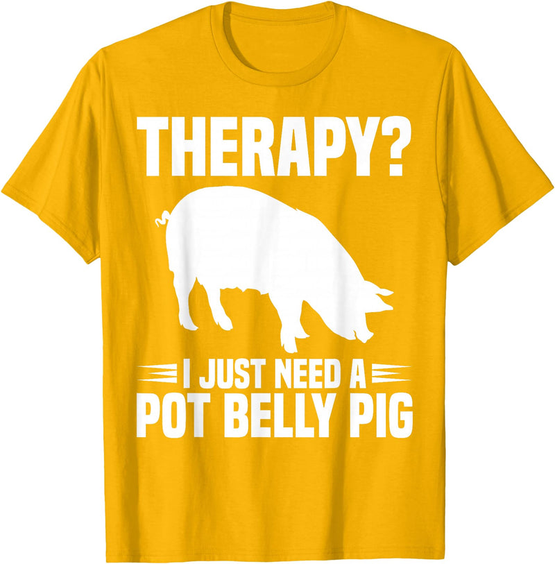Pot Belly Pig Owner Clothing Pig Harness and Leash Pot Belly Pig Owner Food Toys Supplies Pot Belly Pig Mom T-Shirt - Golden Yellow