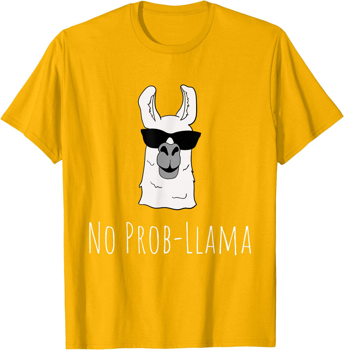 Llama Mama Apparel No Prob-Llama No Problem Cute Funny Cool Llama Alpaca Gift T-Shirt - Golden Yellow