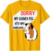 Funny Back to School Sorry My Guinea Pig Ate My Homework School Funny Guinea Pig T-Shirt - Golden Yellow