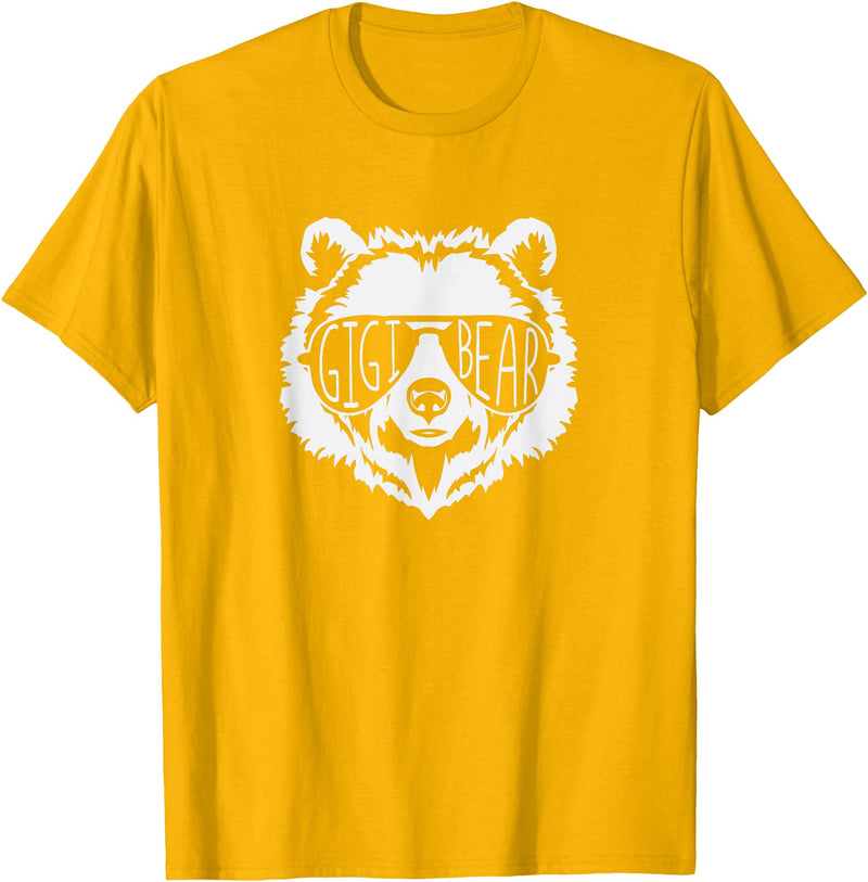 gigi Bear Family Apparel Gigi Bear Face with Sunglasses T-Shirt - Golden Yellow
