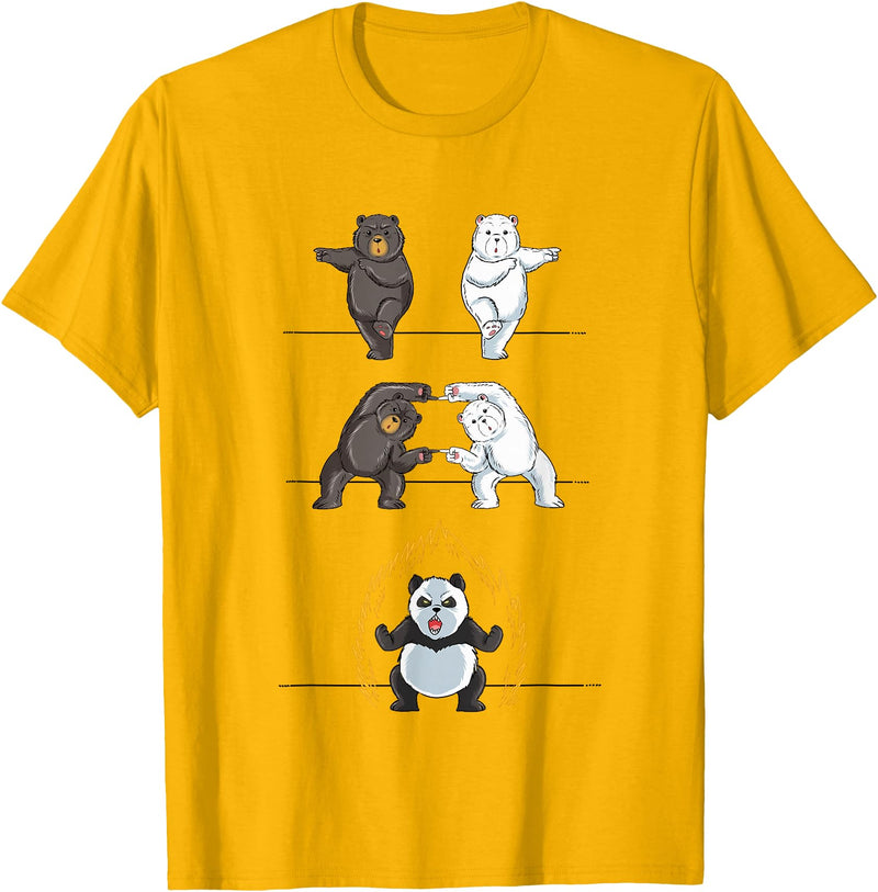 Adorable Panda Shirts Funny Panda T-Shirt Panda Fusion Gift Shirt Cute Polar Bear T-Shirt - Golden Yellow