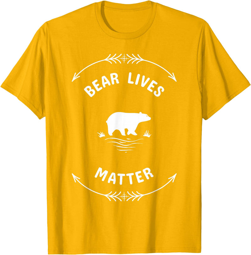 Animal Lover Save The Bears Wild Animal Tees Animal Lover Bear Lives Matter Save The Bears T-Shirt T-Shirt - Golden Yellow