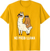 The Llama Lover No Prob-llama Cute No Prob Llama T-Shirt - Golden Yellow