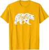 All in the Bear Family Aunt Auntie Bear Floral Flowers Pattern Fun Gift T-Shirt - Golden Yellow
