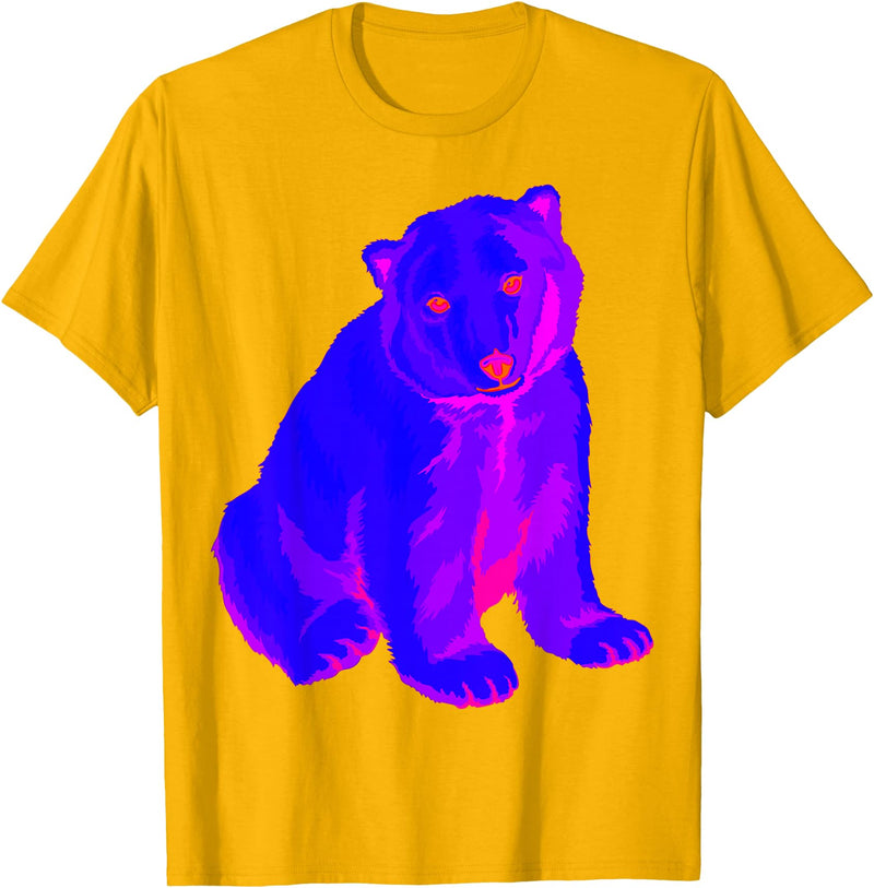 EDM Polar Bear T-Shirt EDM Electronic Techno Polar Bear Trippy Rave Shirt T-Shirt - Golden Yellow