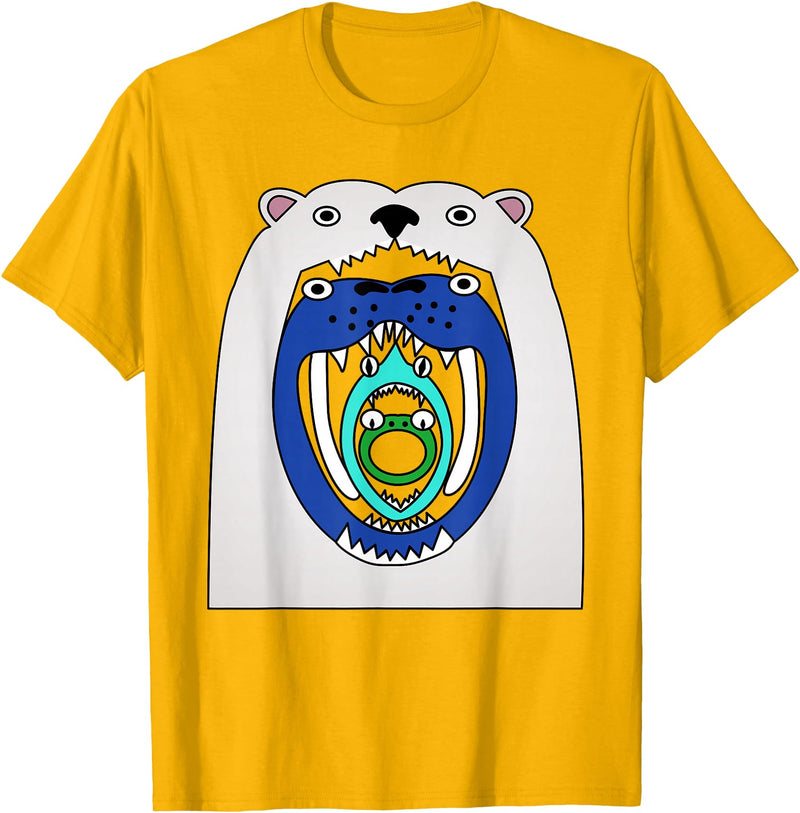 Cute designs for kids Polar Bear Food Chain Funny Kids T-Shirt T-Shirt - Golden Yellow