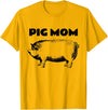 Cute Pig T-Shirts Pot Belly Pig Gifts Tees T Shirt Cute Pot Belly Pig Shirt-PIG MOM Pig Lovers T Shirt T-Shirt - Golden Yellow