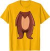 The Easy Costume Idea Shop Bear Halloween Costume Shirt - Brown Grizzly Bear T-Shirt - Golden Yellow