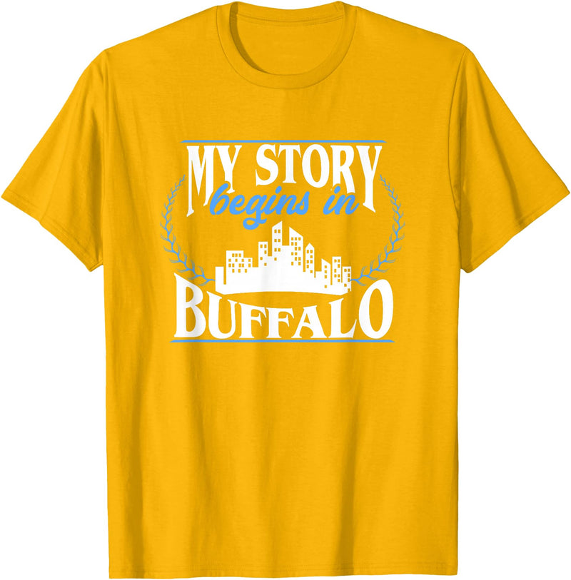 City Designs by Dennex Born in Buffalo T-Shirt - Golden Yellow