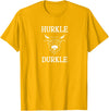 The Kilted Crow Hurkle Durkle Funny Scotland Highlands Cow Graphic T-Shirt - Golden Yellow