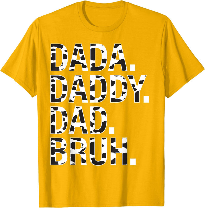 Highland Cow Dad Shirt Dad Cow Print Father's Day Dad Dada Daddy Bruh Papa Cow Daddy Love Cows Dad Cow Print T-Shirt -
