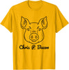Funny Pet Pigs Tasty Bacon Butcher Breakfast Jokes Funny Pig Names Chris P. Bacon Crispy Bacon Lover Farm Pets T-Shirt - Golden Yellow