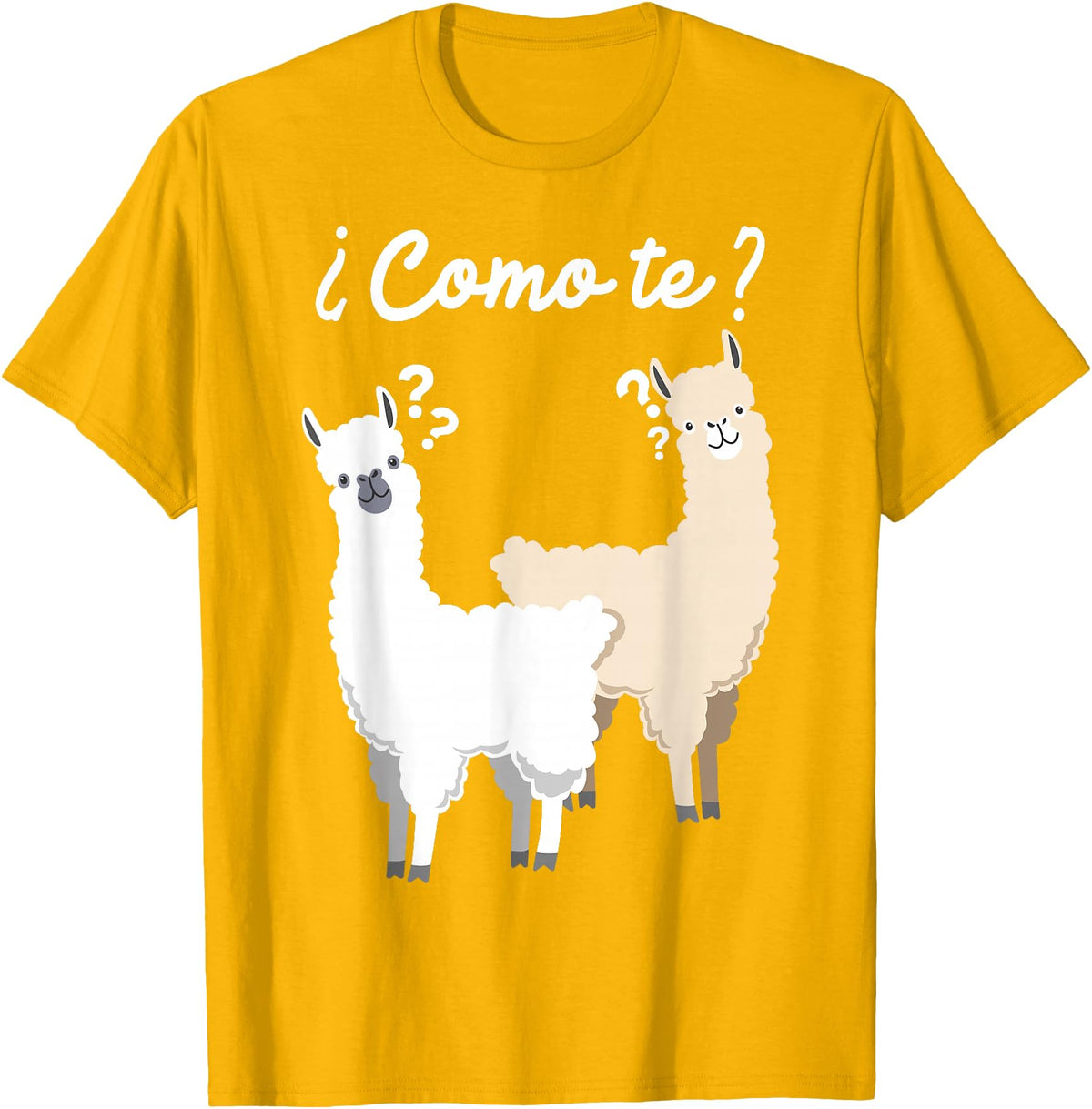 Spanish design | Llama gift | Funny Spanish design Funny Spanish gift, Como Te Llama, Llama design T-Shirt - Golden Yellow
