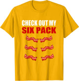 Check Out My Six Pack Bacon Gymer Bodybuilding Watch My Sixpack Funny Bacon Gymer Bodybuilding T-Shirt - Golden Yellow