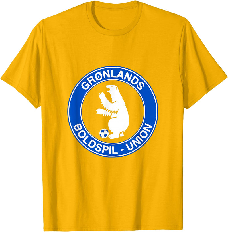 Bosco T. Jones Football Designs Greenland Polar Bear Football (Soccer) Shirt T-Shirt - Golden Yellow