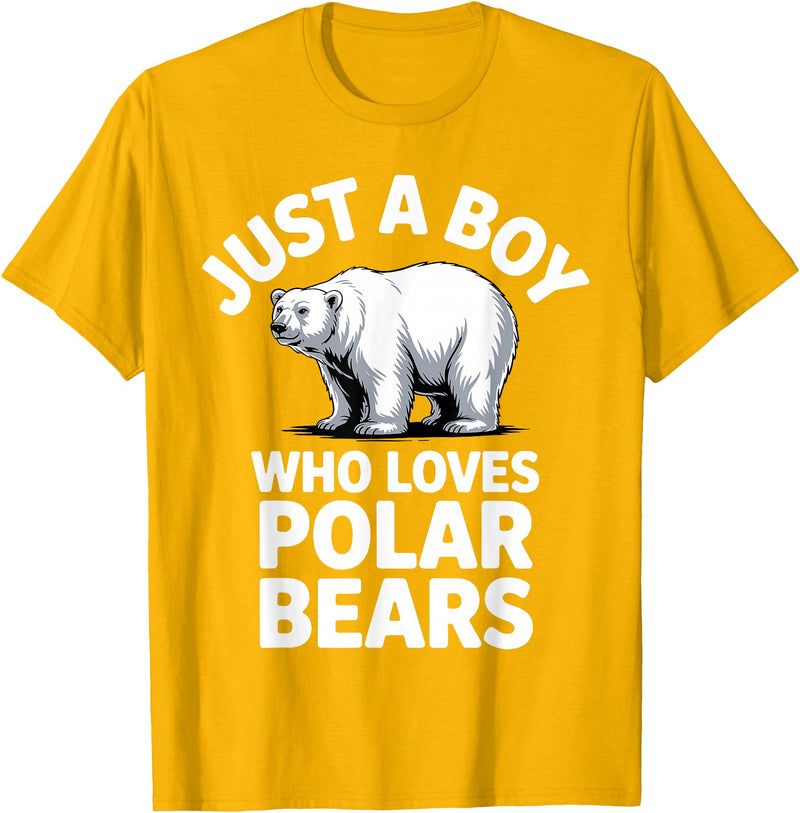 Polar Bear Gift Polar Bear Accessories & Stuff Cute Polar Bear Art for Boys Kids Men Arctic Polar Bear T-Shirt - Golden Yellow
