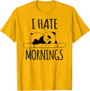 Funny humorous Sayings & Sarcastic Slogans Co. I Hate Mornings Panda Bear Cute Humor Night Owl PJ Men Women T-Shirt - Golden Yellow