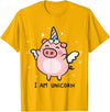 Pig Unicorn Gifts Funny I am a Unicorn Pigs Can Fly Unicorn Girls Womens Men T-Shirt - Golden Yellow