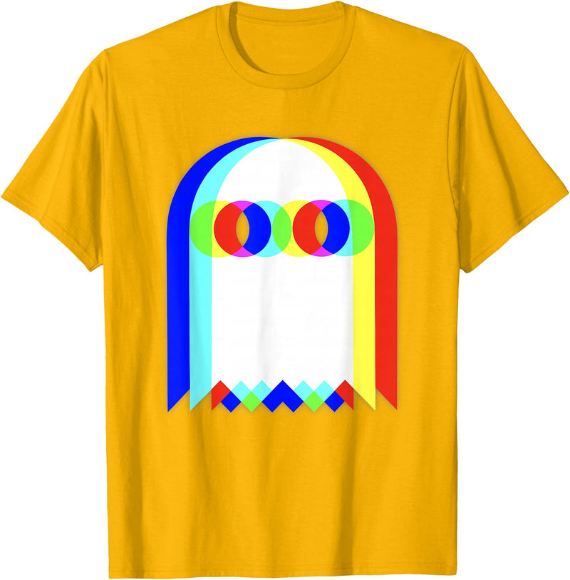 Threadrock Vaporwave Psychedelic Ghost Retro Halloween Techno EDM Unisex Adults Kids T-Shirt - Golden Yellow