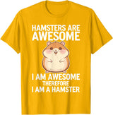 Cute Hamster Design for Men Women Kids Animal Hamster Lover T-Shirt - Golden Yellow