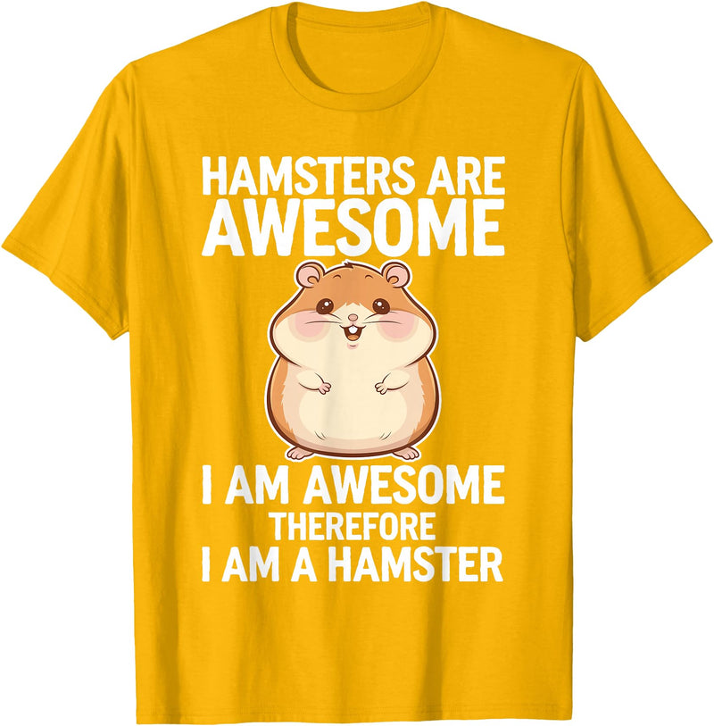 Cute Hamster Design for Men Women Kids Animal Hamster Lover T-Shirt - Golden Yellow