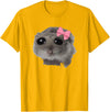 Coquette Sad Hamster Meme Crying T-Shirt - Golden Yellow