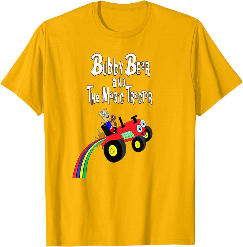 Strange Planet Apparel Bubby Bear and the Magic Tractor T-Shirt - Golden Yellow