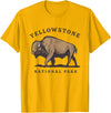 Yellowstone National Park Bison Clothing Co Yellowstone National Park Wyoming Buffalo Bison T-Shirt - Golden Yellow