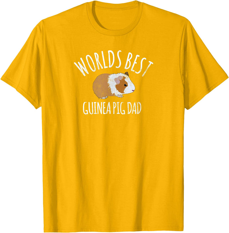 Guinea pig Lover Apparel - jy Guinea Pig Apparel men boys Worlds Best Guinea Pig Dad T-Shirt - Golden Yellow