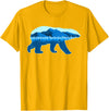 Save the Polar Bear Lovers Designs Polar Bear Print Landscape - Save the Polar Bear T-Shirt - Golden Yellow