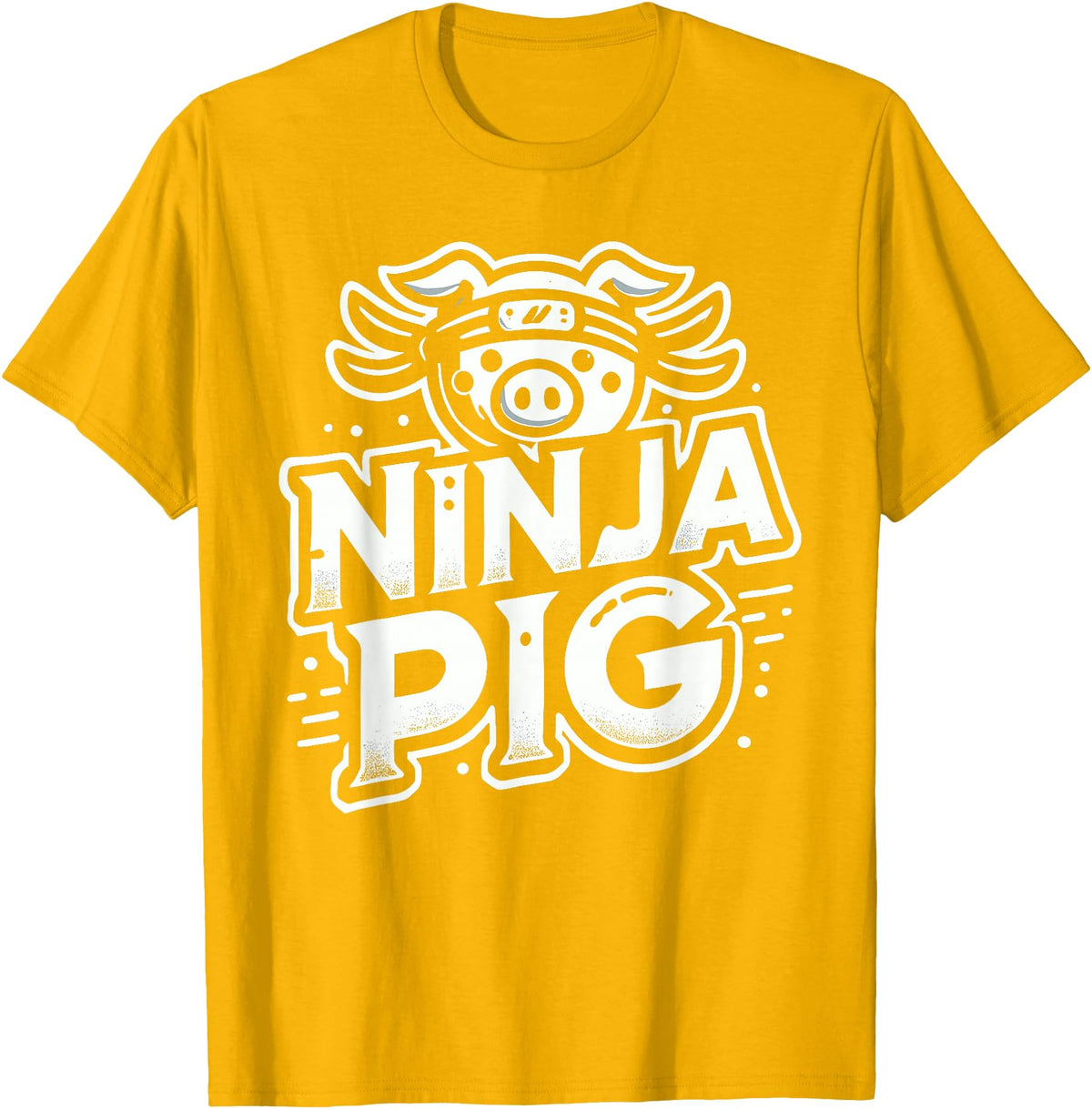 PIG Designs By ShirtZilla Ninja PIG T-Shirt PIG Ninja T-Shirt - Golden Yellow