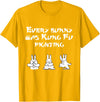 Funny Easter Every Bunny Was Kung Fu Fighting Karate T-Shirt in Golden Yellow
