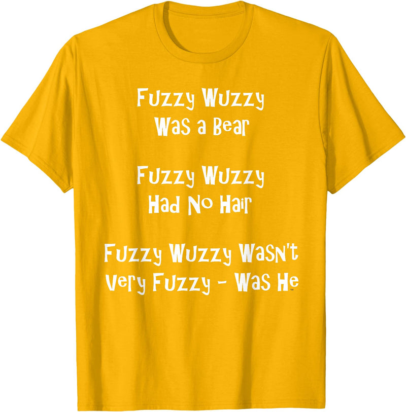 Speech Therapist Gifts - Tongue Twisters! Fuzzy Wuzzy Was a Bear... Best Tongue Twister Gift T-Shirt - Golden Yellow