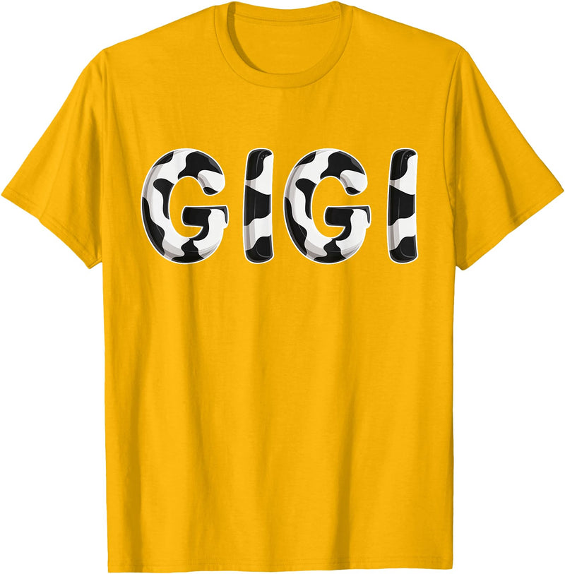 Cow Pattern Print Family Matching Birthday Shirts Cow Gigi Birthday Family Matching Mothers Day Boy Girl Farm T-Shirt -