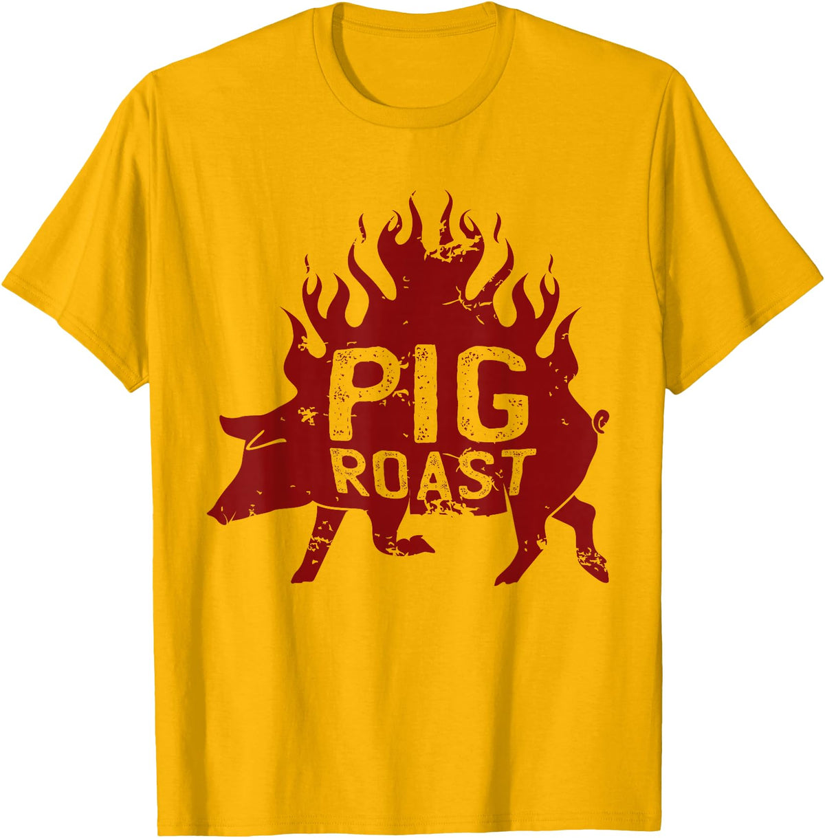 Flavorful Roasted Pork Pig Roast Meat grilling Roast Grilled Barbecue T-Shirt - Golden Yellow