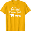 My Tribe Bear Shirts Twice Blessed Mama Bear With Two Baby Cubs Bear Shirt T-Shirt - Golden Yellow