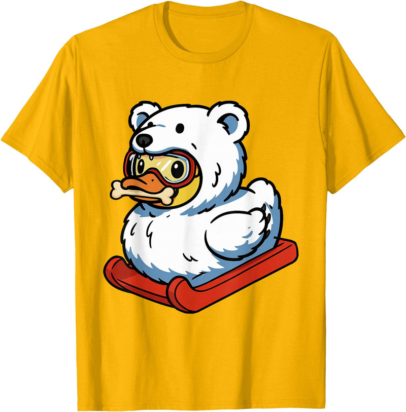 Ice Bear Duckling White Bear Polar Bear Duck T-Shirt - Golden Yellow