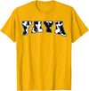 YaYa Cow Print Cow Pattern Cute Mother Grandma Matching T-Shirt - Golden Yellow