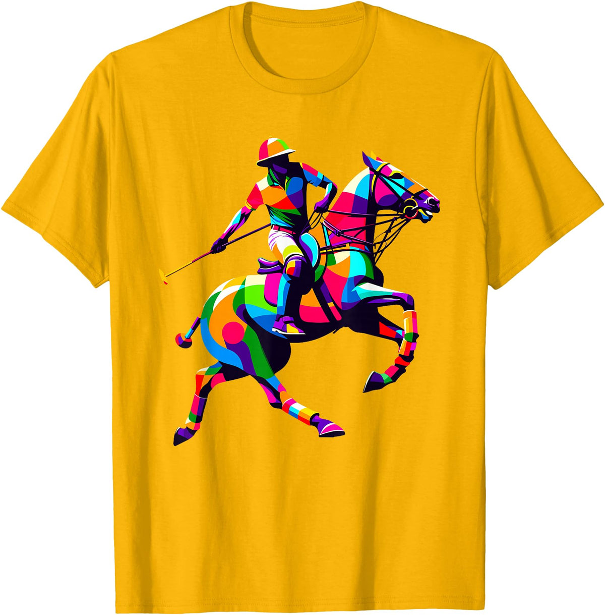 Horseback Riding Gift For An Equestrian Pop Art Polo Horseback Riding Horses Equestrian Horse T-Shirt - Golden Yellow