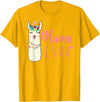 ADVENTURE ALPACA LLAMAS Designs MAMA LLAMA Funny Mother Lamas Meme T-Shirt - Golden Yellow