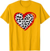 Cow Pattern Clothing for Cow Lover Heart Cow Print T-Shirt - Golden Yellow