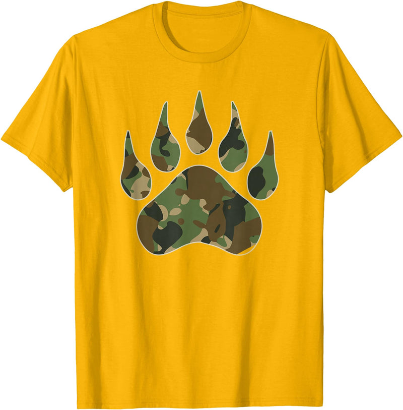 Camo Lover Camo Bear Claw Camouflage for Men Women T-Shirt - Golden Yellow