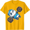 BCC Funny Panda Shirts & Panda Bear Gifts Panda Bear Gym Workout Training Bench Press Weight Lifting T-Shirt - Golden Yellow