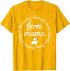 Farm Mama Hardworking Dedicated Goat Chicken Pig Cow Sheep T-Shirt - Golden Yellow
