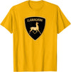 Llamaghini Apparel Co Llamaghini Funny Hillarious Llama Emblem Parody Fun Design T-Shirt - Golden Yellow