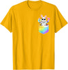 Easter Bunny in Pocket Six Seven Bruh 67 Meme Easter Day T-Shirt in Golden Yellow