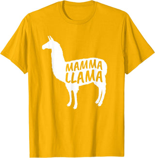 Mamma Llama T Shirt Mamma Llama Tshirt Alpaca Lover Shirt T-Shirt - Golden Yellow