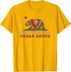 California Bear Vintage Cedar Grove West Coast Cedar Grove California Vintage Bear Retro State Pride T-Shirt - Golden Yellow